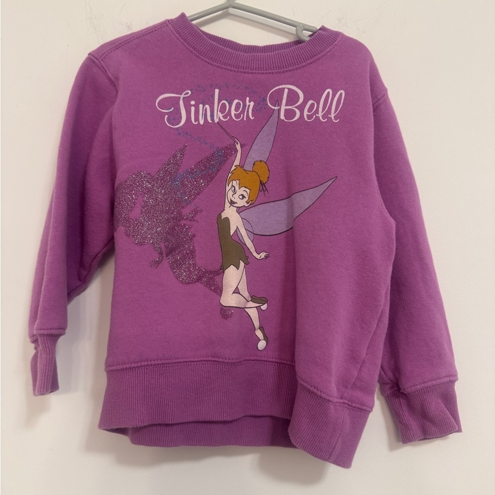Disney Purple Tinker Bell Glitter Kids Sweatshirt
